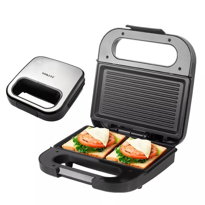 product_image_name-Sokany-Electric Grill & Sandwich Maker-800 W (Non Stick Coating+ Double Side Heating)-2