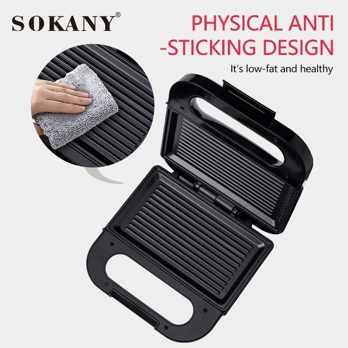 product_image_name-Sokany-Electric Grill & Sandwich Maker-800 W (Non Stick Coating+ Double Side Heating)-3