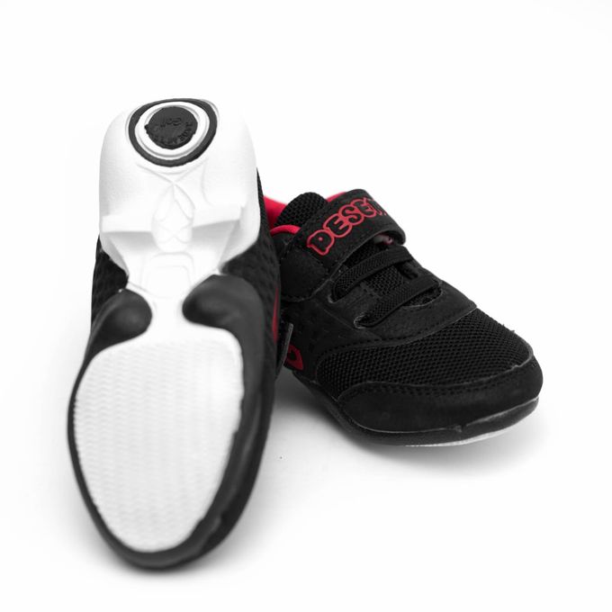 kids black velcro sneakers