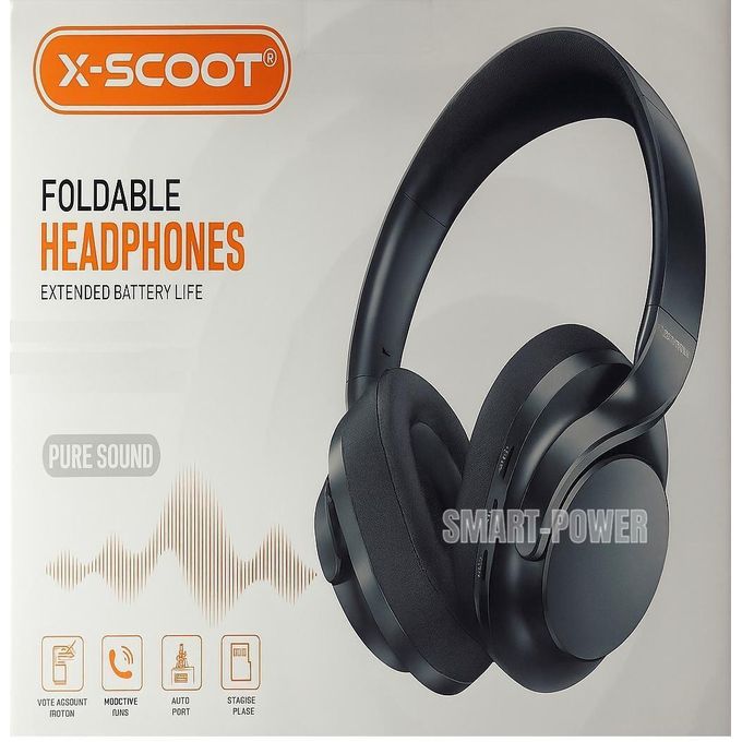 X Scoot X-SCOOT- XS-652 Foldable Headphones Wireless Bluetooth Pure Sound Extended Battery Life Pure Bass
