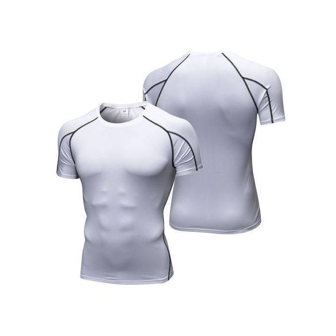 Generic 3* Men Compression Shirt Short Sleeve Quick Dry T-Shirt