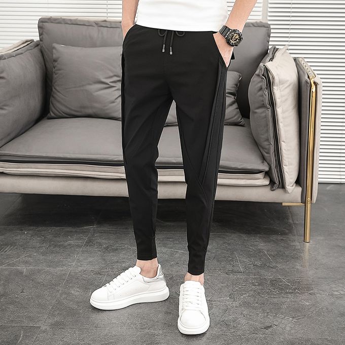 Fashion blackKorean Summer Pants Men Fashion Design 2021 Slim Fit Men  Harem Pants Ankle Length Solid All Match Hip Hop Joggers Trousers Men ACU   Best Price Online  Jumia Egypt