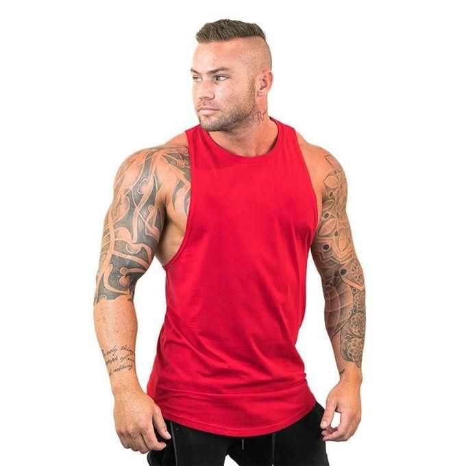 Generic New Men Tank Tops Bodybuilding Fitness Singlets Gyms Clothing Mens Sleeveless Shirt Vest Debardeur Homme De Hombre Solid SFH @ Best Price Online | Jumia