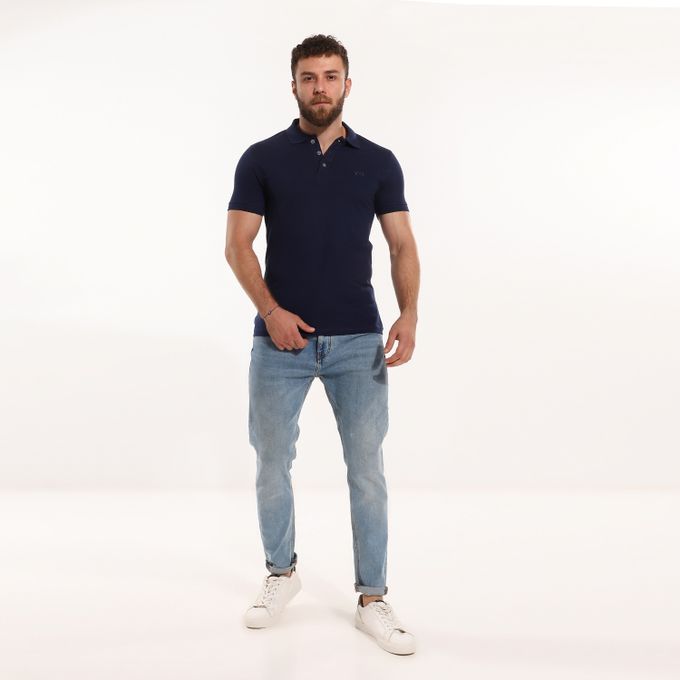 Cottonil Outwear Classic Collar Navy Blue Polo Shirt @ Best Price ...