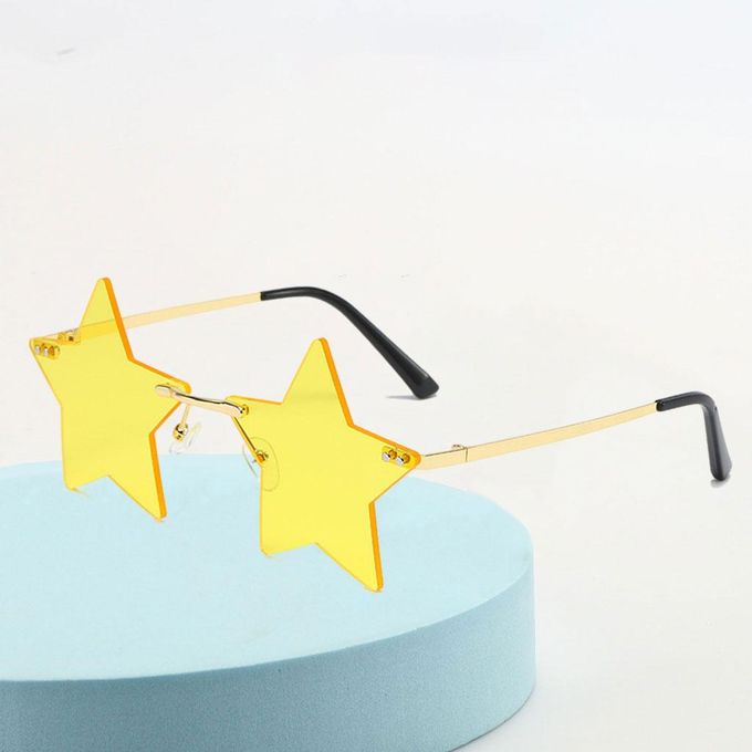 for Women & Men Sun Glasses Rimless Sunglasses Star Shape Party Glasses |  eBay