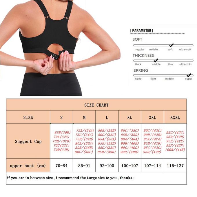 Generic Women Sport Bra High Adjustable Impact Support Workout