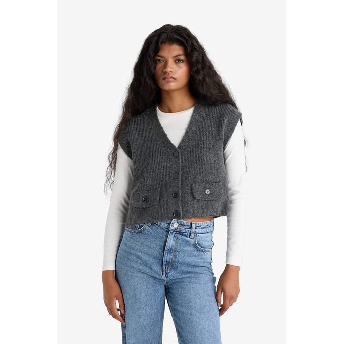 Regular Fit V-Neck Knitwear Vest - Defacto - Jumia Egypt