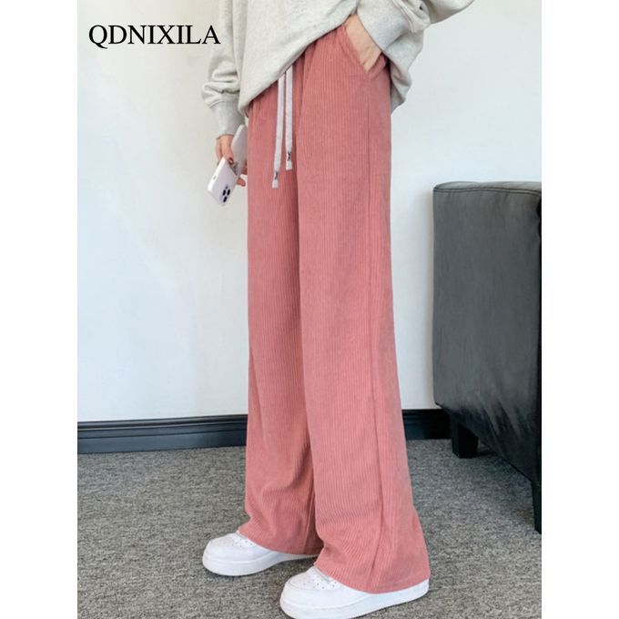 Fashion (Short Pink)2022 Women Trousers Fashion Female Clothing Korean  Streetwear New Trousers Clothes Sweatpants Baggy Casual Pants Wide Leg  Pants DOU @ Best Price Online