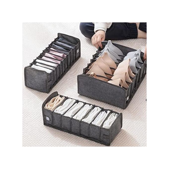 Generic New Underwear Storage Box Of High Quality Cotton And Linen Fabric.2  Set (6 Pcs). @ Best Price Online