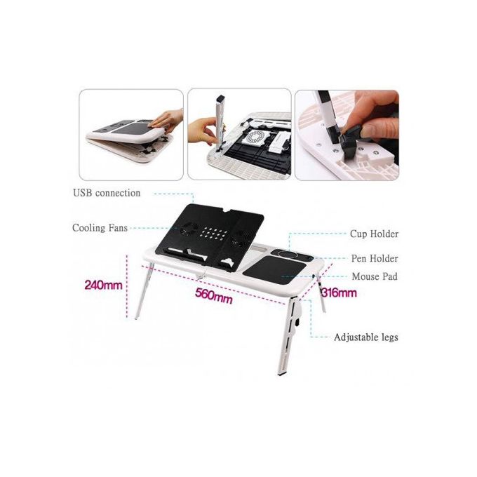 Shop Generic E Table Foldable Portable Laptop Stand White