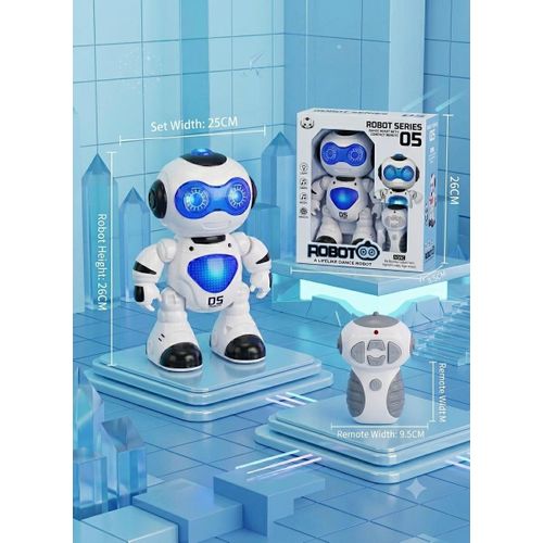 Smart RC Dancing Robot 05 - Remote Control Electronic Interactive Toy with Music and LED Lights for Toddlers & Kids