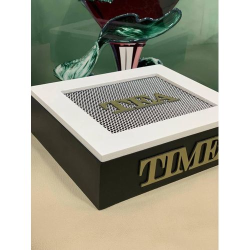 Wooden Tea Box, 9 Compartments, Black - Size 29x24 cm
