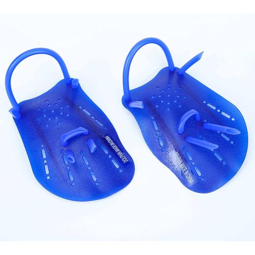Swim Training Hand Paddles With Adjustable Straps, Blue