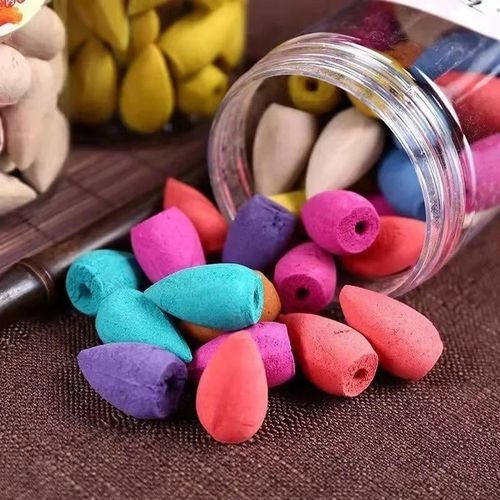 Backflow for Incense Burner Cones, Aromatherapy Ornament Home Decor-100-Pcs-Cones(Multi Color)