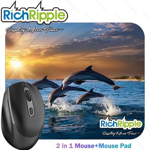 2 in 1 2.4G Wireless Dual-mode Bluetooth Mouse Wireless Rechargeable Mouse with smouse pad 3-Level DPI and Ergonomic Design for Office, Library