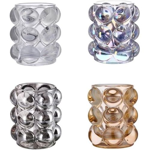 Glass makeup brush holder, multi-colored