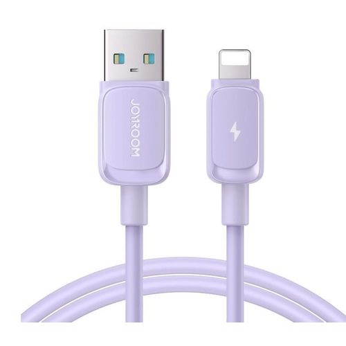 S-A14 Multi-Color Series 3A Fast Charging Cable – USB-A to Lightning Data & Charging Cable, 1.2 Meter, Durable & Flexible Design (Purple)