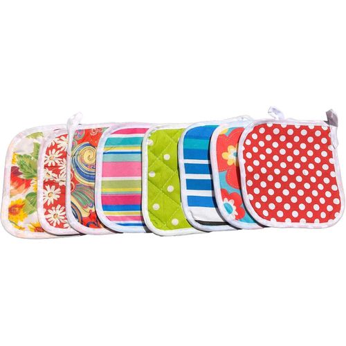 Cotton Hot Oven Mitt Gloves - Set of 8 Pcs