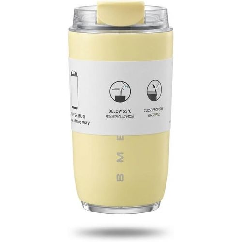 Double Wall 304 Stainless Steel Thermal Mug, Insulated Coffee Mug with Leakproof Lid, Keeps Drinks Hot 5-6 Hours and Cold 6-8 Hours, Suitable for Car, Office, Travel 320ML (Canary Yellow)