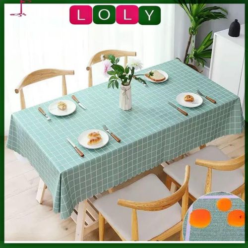 Tablecloth, 137 x 180 meters, Wipeable Checkered Pattern, mint green