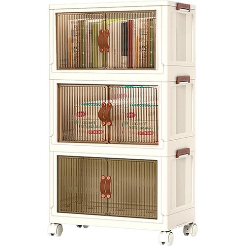 Khurshd Plastik 325325 Plastic Multi-storey Cabinet 325325 cm Transparent White Transparent Movable on Wheels Multi Use 325325 cm