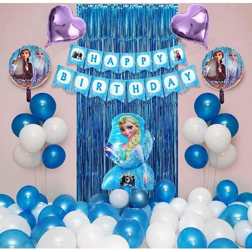 Frozen Theme Birthday Decoration for Girls 37Pcs - Princess Elsa Birthday Decorations - Frozen Birthday Decorations for Girls/Frozen Balloons for Birthday Decoration