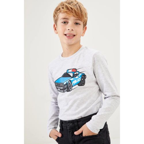 Regular Fit Long Sleeve T-Shirt - Lt.Grey
