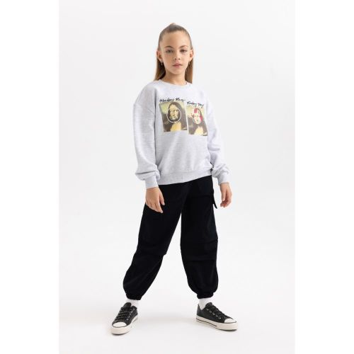 Girl Parachute Cargo Trousers - Black