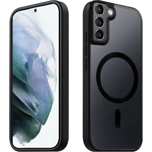 Magnetic Case for Samsung Galaxy S21 Plus, Compatible with Magsafe, Translucent Matte Back Case for Samsung S21 Plus, PC Anti-Scratch TPU Bumper Slim Protective Case, Black