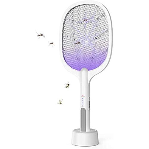 imirror 2 in 1 Rechargeable Electric Bug Zapper Racket Mosquito Swatter for Indoor and Outdoor
