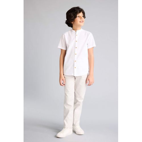 Boy Regular Fit Straight Leg Gabardine Trousers
