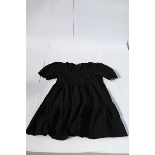 WOMEN'S black mini dress short sleeve - size M - BLACK