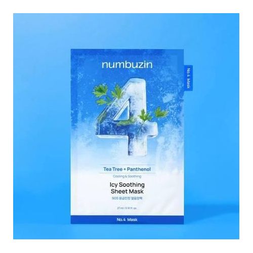 No.4 Icy Soothing Sheet Mask with Tea Tree and Panthenol, Cooling and Soothing, 27 ml