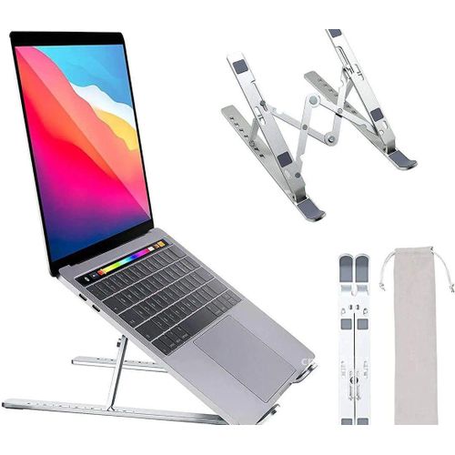 Adjustable Laptop Stand, Portable Aluminum Laptop Desk Mount, Foldable Cooling and Ventilated Computer Support Stand for Apple MacBook Pro/Air, HP, Sony, Dell, and More (10-17 inch)