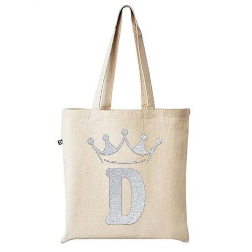 tote bag white High quality 100% lines handbag white distinctive design and shapes, multi-use (travel/lecture/club/work), letter D silver crown