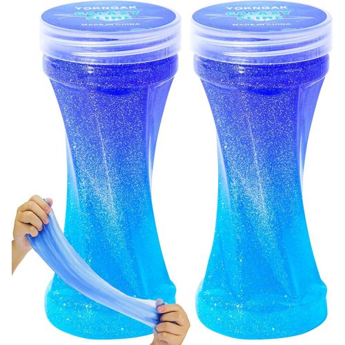 Transparent slime for children, 4 in 1 game, non-toxic with pure galaxia, different and accessories, elastic and non-sticky for birthday parties, blue, white and dark