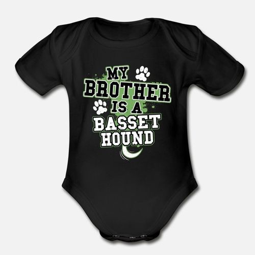 My Brother Is A Basset Hound Organic Short Sleeve Baby Bodysuit
