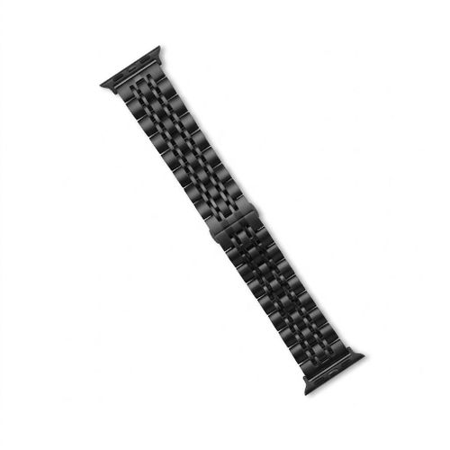 Stainless Steel Metal Watch Band Compatible with iWatch Series SE - 42/44mm - Premium Metal Shockproof Strap with Adjustable Buckle- Black