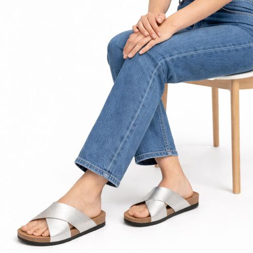 Summer Leather Glitter Slippers Comfortable Footprint Sole - Available in Various Colors and Sizes