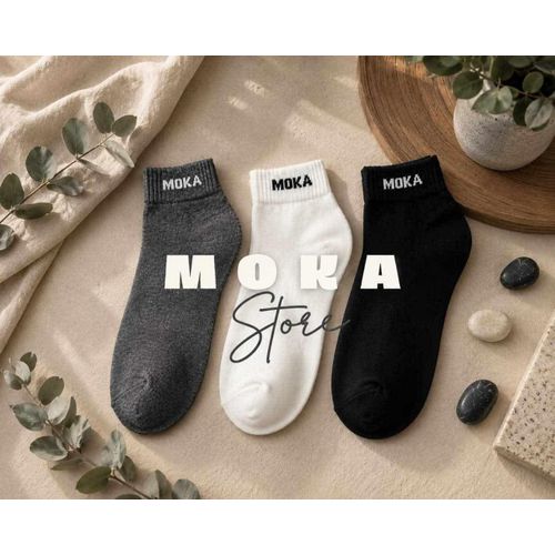 3-In-1 Unisex Premium Cotton Ankle Socks Set - Grey, White & Black