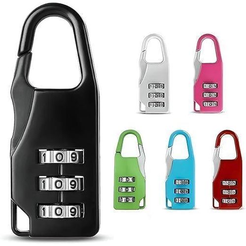 Heavy-duty 3-digit luggage lock, portable metal padlock for bags and lockers, 1 piece