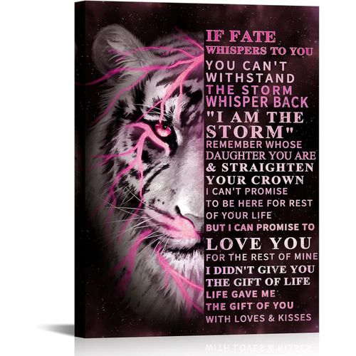 Kalormore Cool Tiger Picture Inspirational Words To My Son Poster Gift for Boys Bedroom Wall Decoration Canvas Prints Gallery Wrapped Artwork Ready to Hang