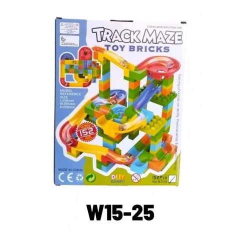 Marble Run Track Toy 152 Pieces Building Blocks Set for Kids Creative Construction and Learning Game