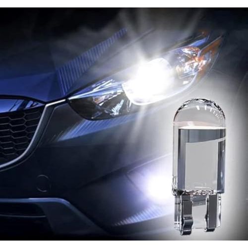 5 قطع لمبات سيارة LED W5W فائقة السطوع 6000K، للاستخدام الداخلي والخارجي، مصباح لوحة الأرقام (أزرق)