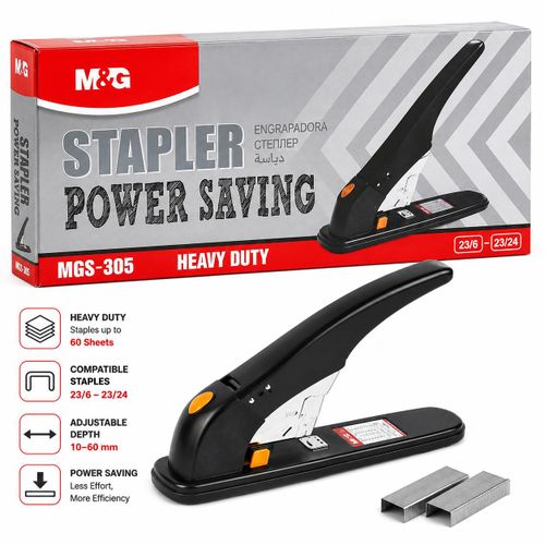 Chenguang MGS-305 Heavy Duty Power Saving Stapler, 23/6–23/24 Staples, Up to 60 Sheets - No: ABS916JK