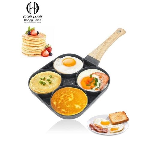 4-Slot Non-Stick Granite Omelette Pan and Pancake Maker, Breakfast Omelette Maker, Steak, Hamburger, Non-Stick Pancakes, Fried Eggs
