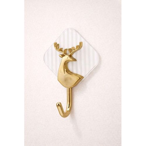 Premium Deer Head Self-Adhesive Wall Hook Set - 2 Pieces Double Prong Hanging Hooks