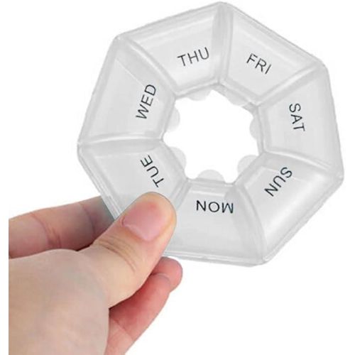 Pill Box,Weekly Pill Organizer,Use for Holding Vitamins,Cod Liver Oil, Supplements or Medication for Travel Work