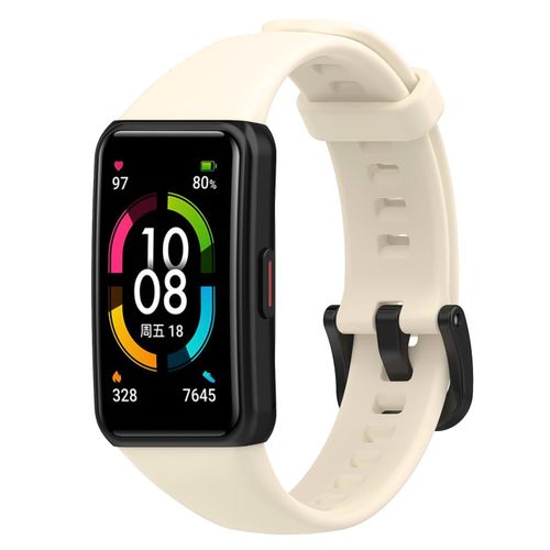 Bracelet Compatible With Huawei Band 6/Honor Band 6/Band 6 Pro/Band 6 NFC Wristbands for Men Women, Silicone Strap, Waterproof Sports Replacement Straps - Beige