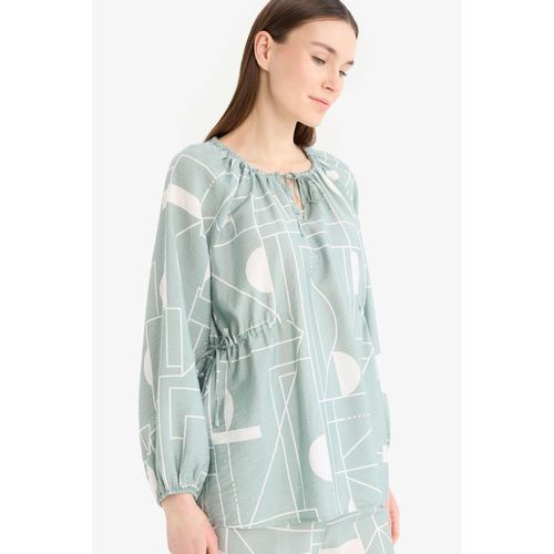 Regular Fit Patterned Long Sleeve Blouse